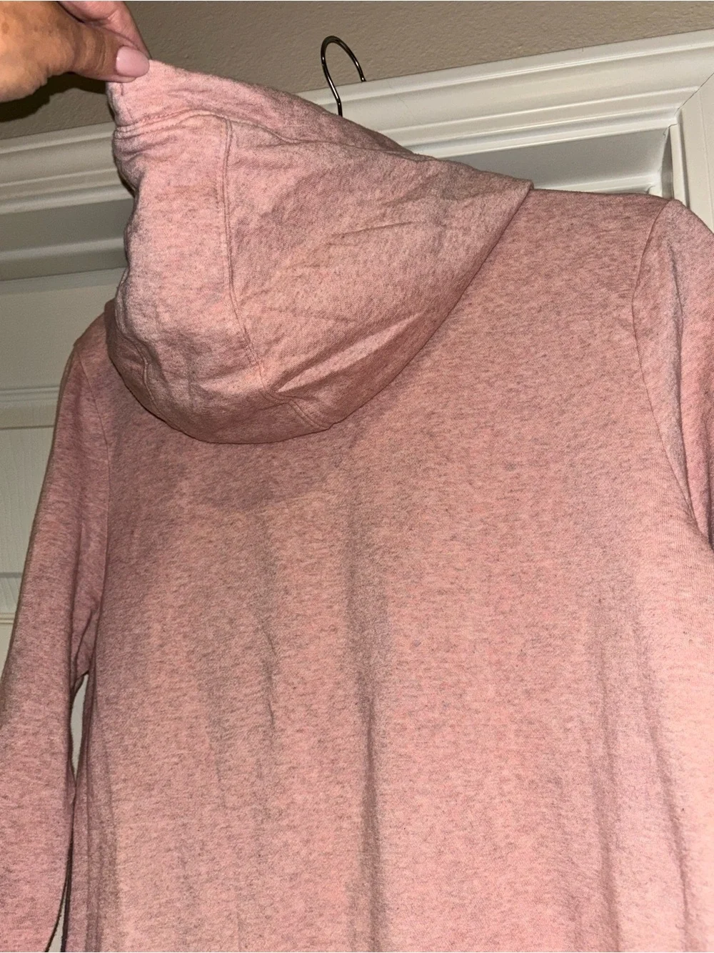 Soft Nike Light Pink Hoodie with White Swoosh Size Small Womens